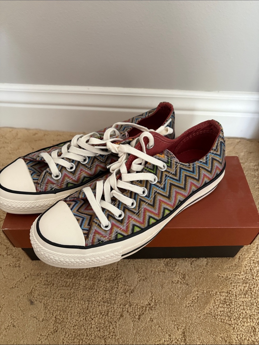 Missoni Kids Zigzag Multicolor Canvas Sneakers - White Toe